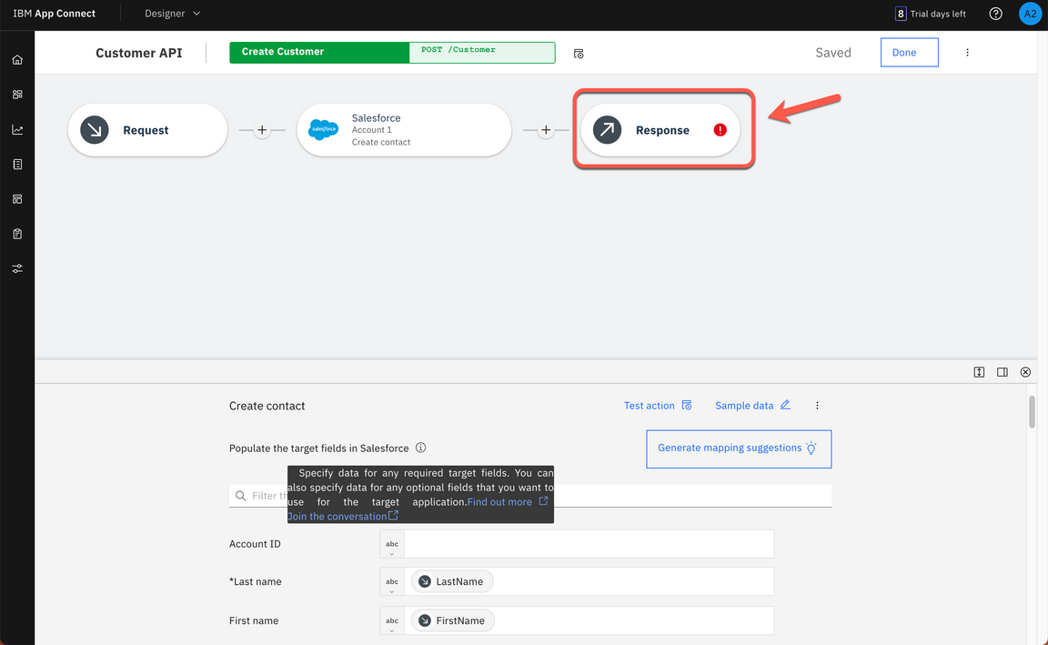 adjust response 1