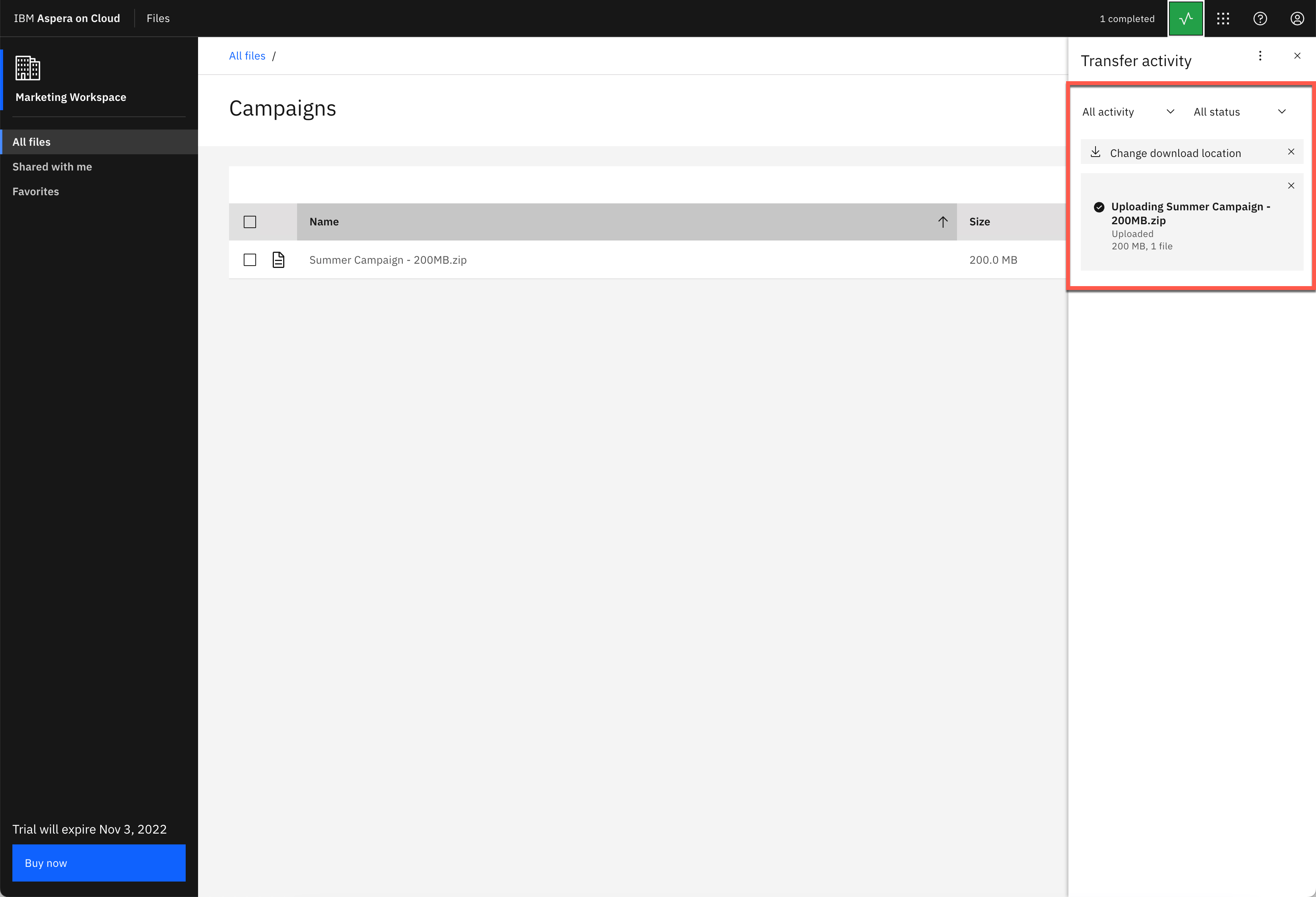 Fast File Transfer Demo for Technical Sales using Aspera On Cloud