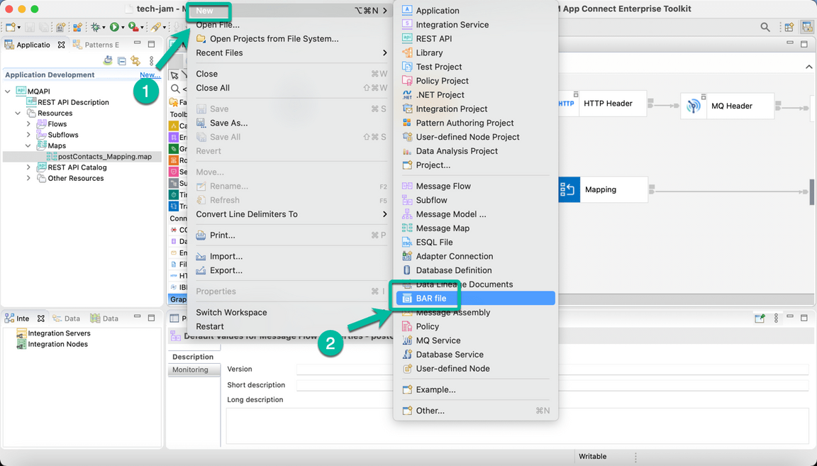 ACE Toolkit REST API with MQ Step 20