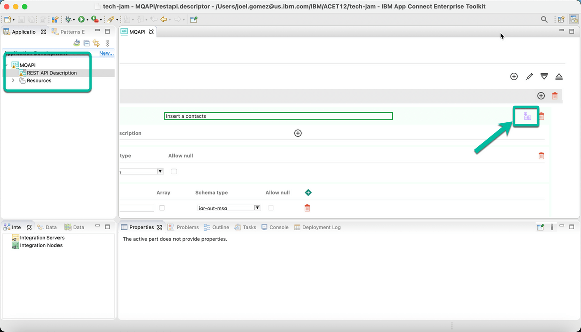 ACE Toolkit REST API with MQ Step 5