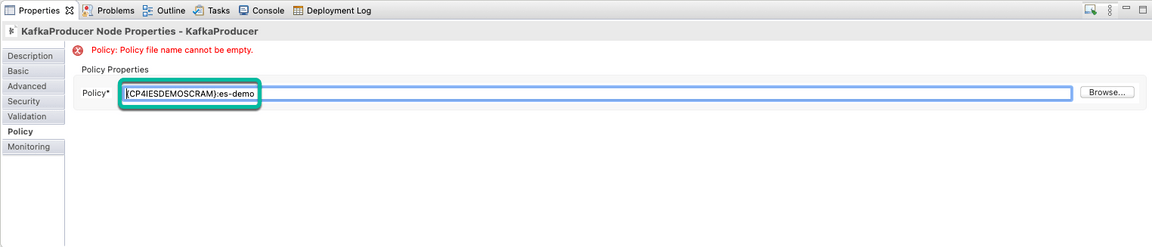 ACE Toolkit integration with ES Configuration Step 29