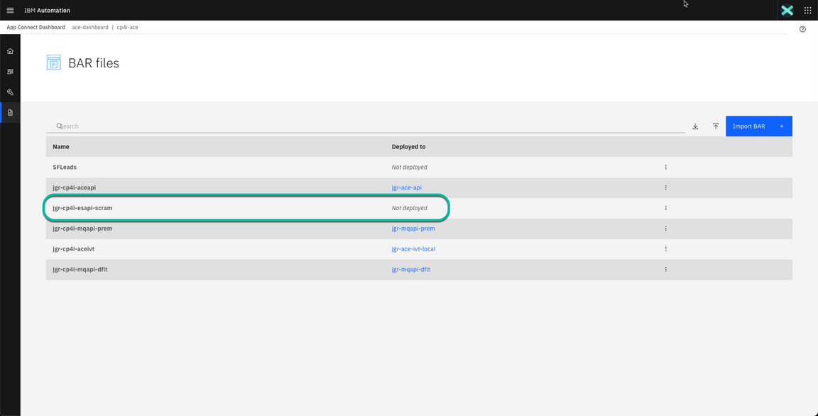 ACE Toolkit integration with ES Configuration Step 35