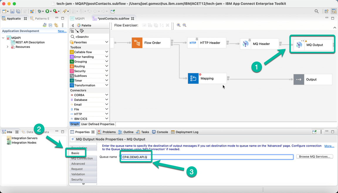ACE Toolkit REST API with MQ Step 10