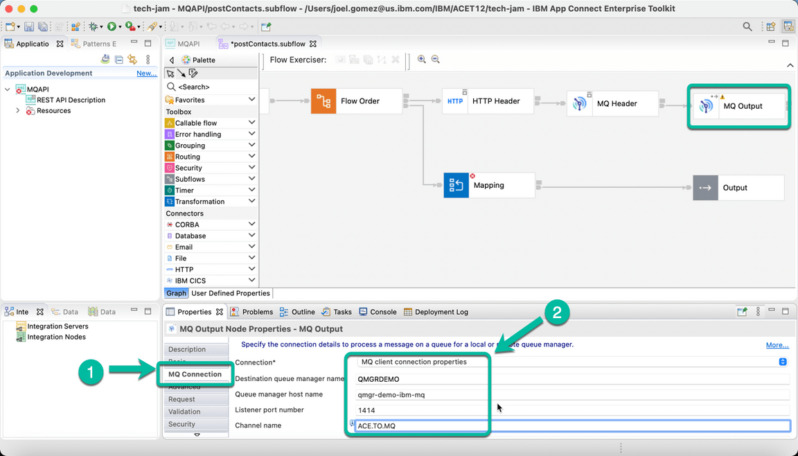 ACE Toolkit REST API with MQ Step 11
