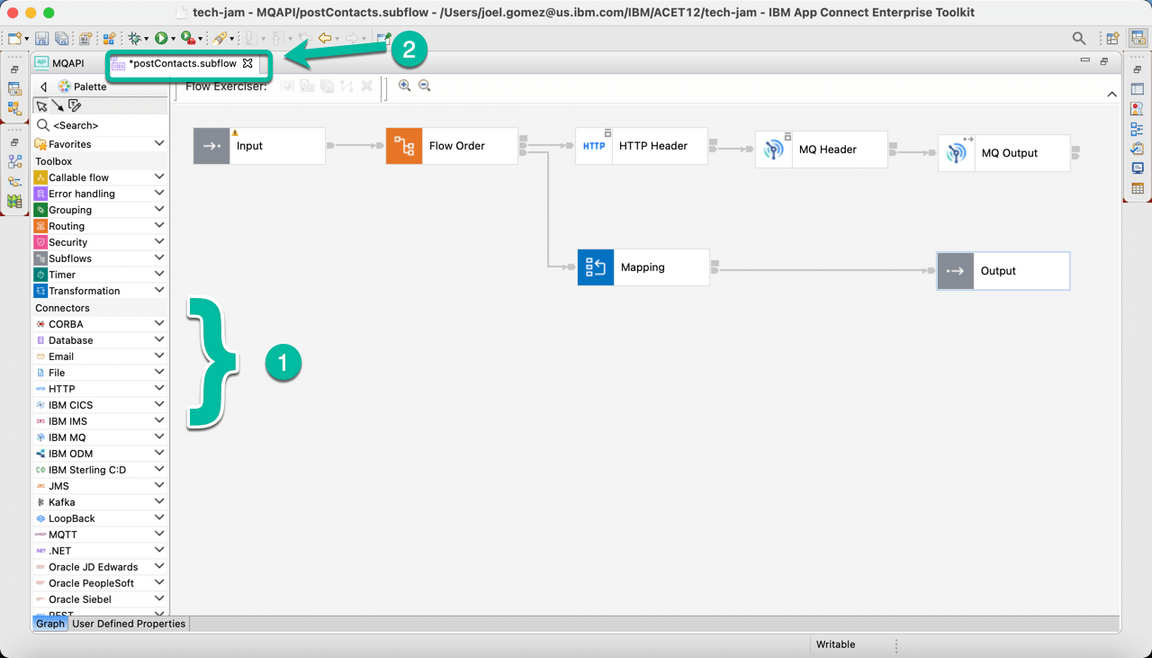 ACE Toolkit REST API with MQ Step 7