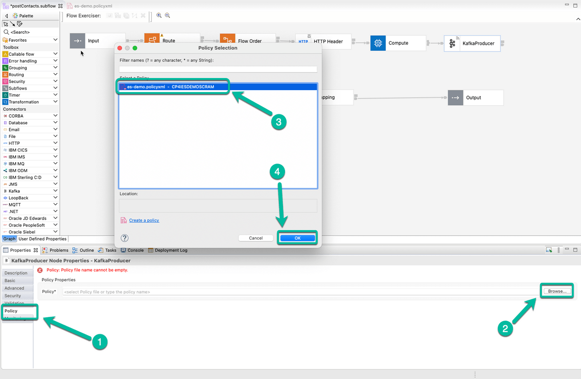 ACE Toolkit integration with ES Configuration Step 28
