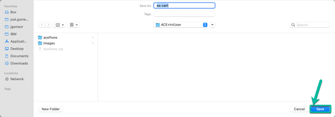 ACE Toolkit integration with ES Configuration Step 16
