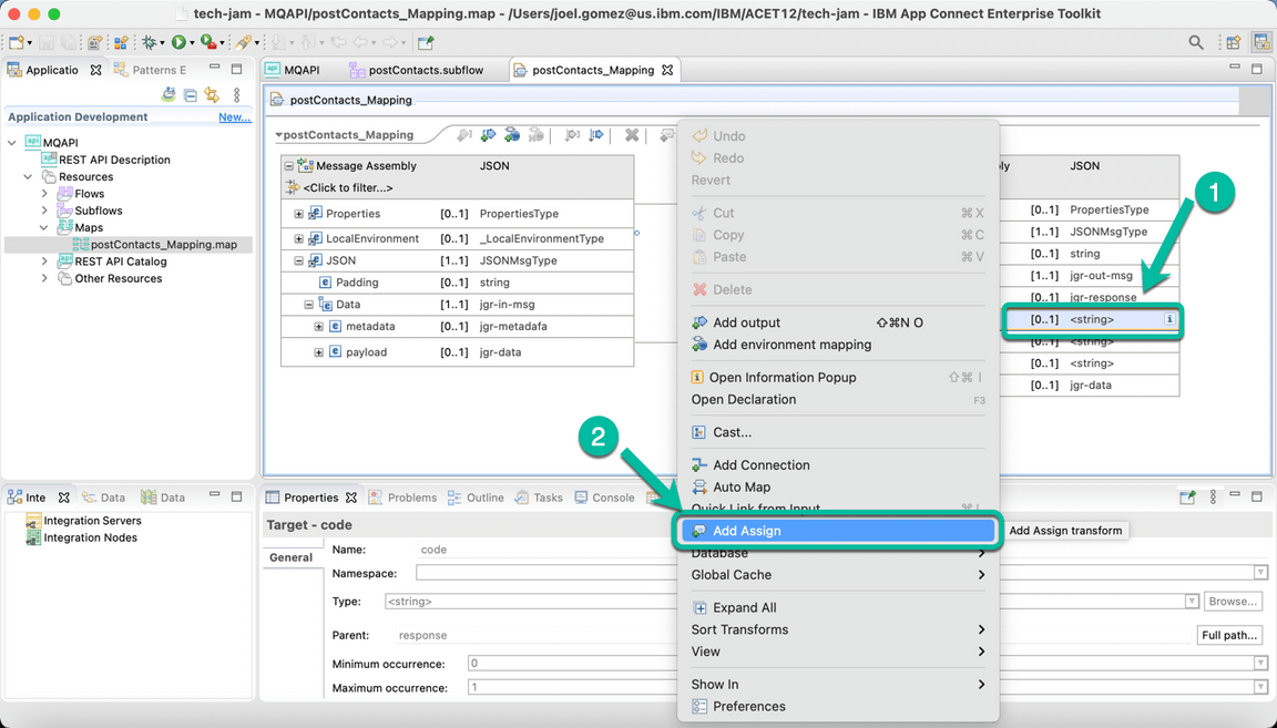ACE Toolkit REST API with MQ Step 15