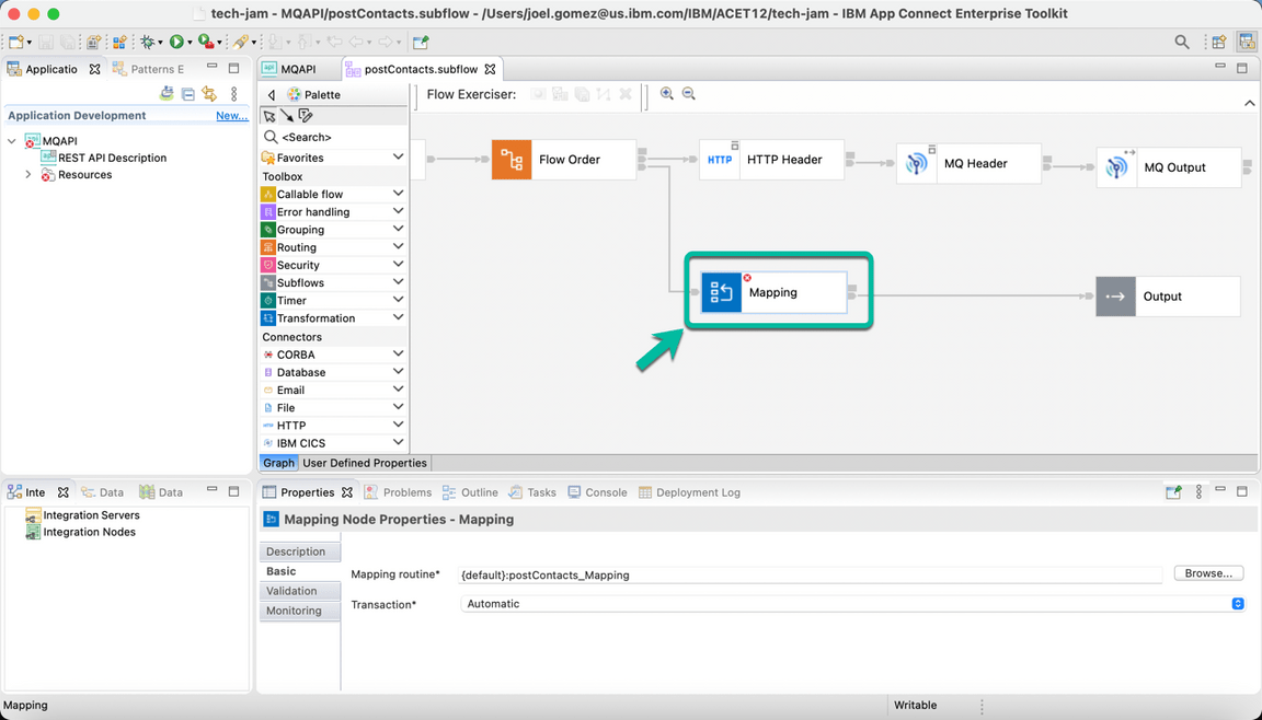ACE Toolkit REST API with MQ Step 12