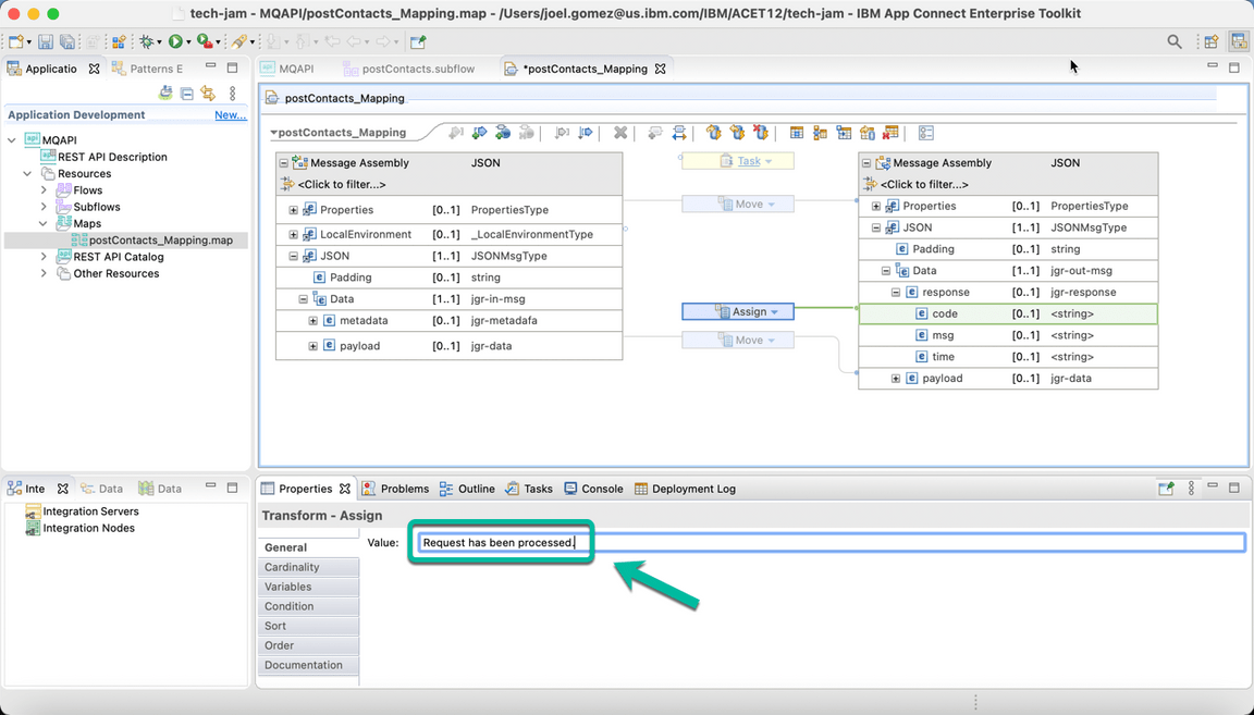 ACE Toolkit REST API with MQ Step 16